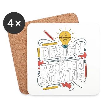 Designer Éducateur : Le design est un problème de design graphique - Dessous de verre (lot de 4) - blanc - Devant