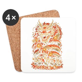 Dragon Dance Dragon Dance Fireworks - Coasters (set of 4) - white - Front