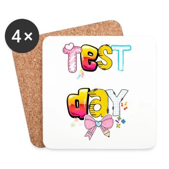 Le jour du test, tu as cette école. - Dessous de verre (lot de 4) - blanc - Devant