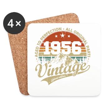 1956 Vintage Original Retro Geburtstagsgeschenk - Untersetzer (4er-Set) - Weiß - Vorne