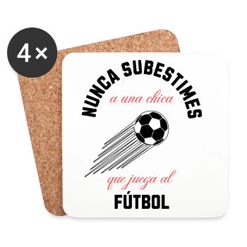 Feministisches Fußballmädchen  - Untersetzer (4er-Set) - Weiß - Vorne