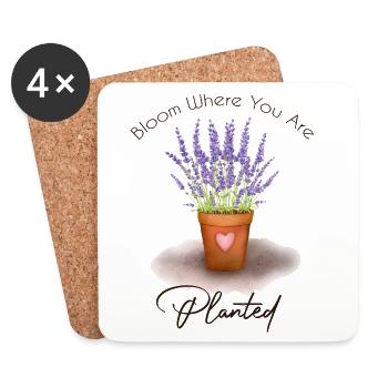 Fleuris là où tu es planté - Dessous de verre (lot de 4) - blanc - Devant
