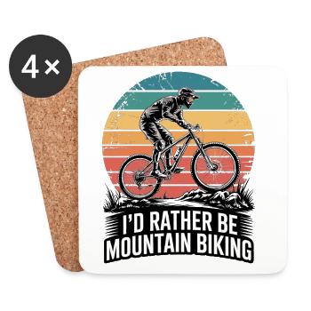 VTT, Descente, Action du cyclisme - Dessous de verre (lot de 4) - blanc - Devant