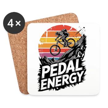 VTT, Descente, Action du cyclisme - Dessous de verre (lot de 4) - blanc - Devant