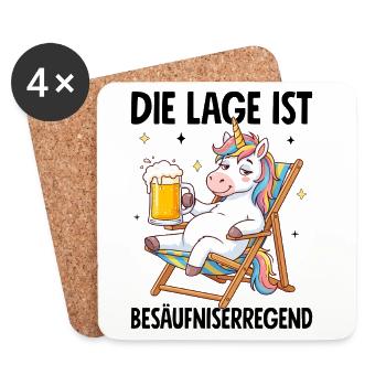 Die Lage Ist Besäufniserregend - Untersetzer (4er-Set) - Weiß - Vorne
