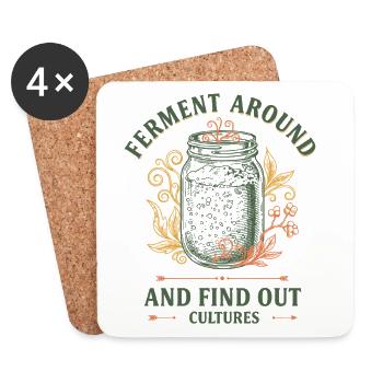 Fermentation au levain autour et découverte des cultures - Dessous de verre (lot de 4) - blanc - Devant