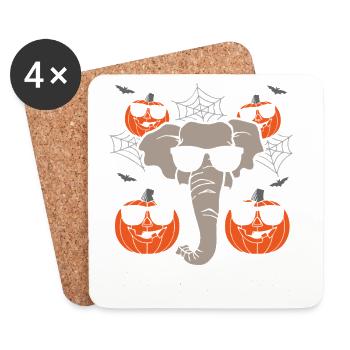 Safari Africa serengeti wildlife halloween elephant - Coasters (set of 4) - white - Front