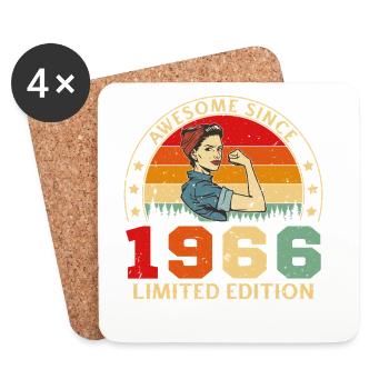 1966 Vintage Retro Geburtstagsgeschenk - Untersetzer (4er-Set) - Weiß - Vorne