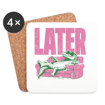 LATER Alligator Lounge - Coasters (set of 4) - white - Front