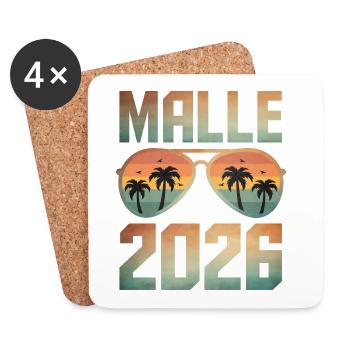Malle 2026 - Untersetzer (4er-Set) - Weiß - Vorne