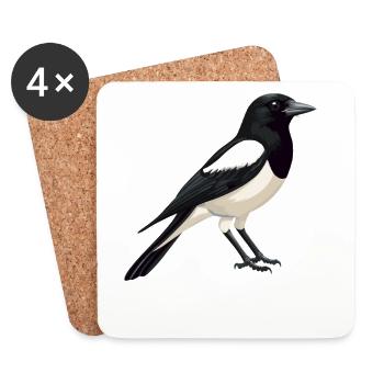 Magpies Magpie - Coasters (set of 4) - white - Front