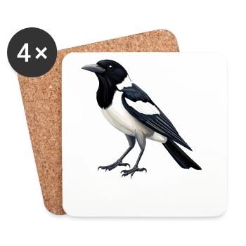 Magpies Magpie - Coasters (set of 4) - white - Front
