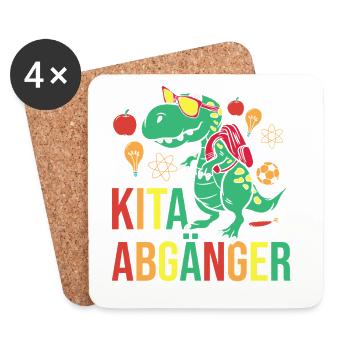 Daycare First Grade Dinosaur Student Kindergarten - Coasters (set of 4) - white - Front
