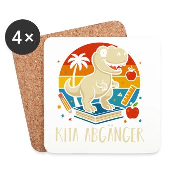 Kita Erste Klasse Dinosaurier Schüler Kindergarten - Untersetzer (4er-Set) - Weiß - Vorne
