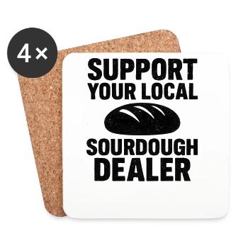 Baking Baker Baker Sourdough Bread Gift Idea - Coasters (set of 4) - white - Front