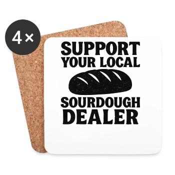 Baking Baker Baker Sourdough Bread Gift Idea - Coasters (set of 4) - white - Front