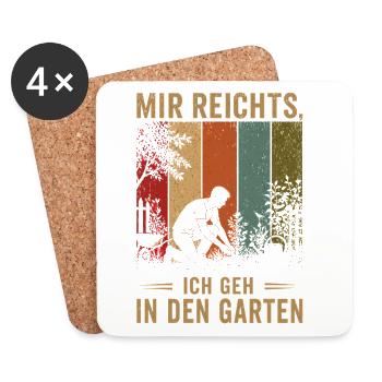 Mir reichts Ich geh in den Garten Vintage Gärtner - Untersetzer (4er-Set) - Weiß - Vorne