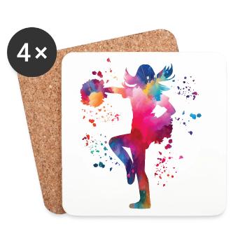 Cheerleader Cheer Mom Cheerleading - Untersetzer (4er-Set) - Weiß - Vorne