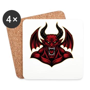 Devil Demon Mask Death Fantasy Satan Halloween - Coasters (set of 4) - white - Front