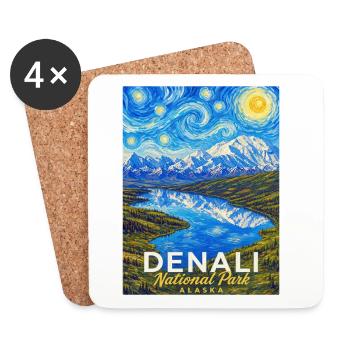 Denali National Park, Alaska - Coasters (set of 4) - white - Front