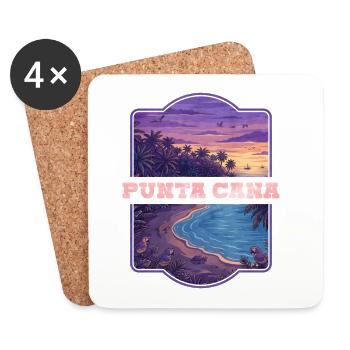 Punta Cana Tropischer Abend - Untersetzer (4er-Set) - Weiß - Vorne