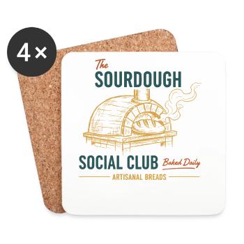 Sauerteigbrot Backen Bäcker Sozialclub Gebacken - Untersetzer (4er-Set) - Weiß - Vorne