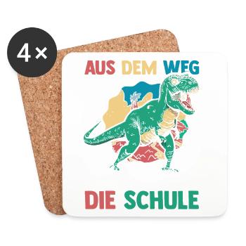 Kita Erste Klasse Dinosaurier Schüler Kindergarten - Untersetzer (4er-Set) - Weiß - Vorne