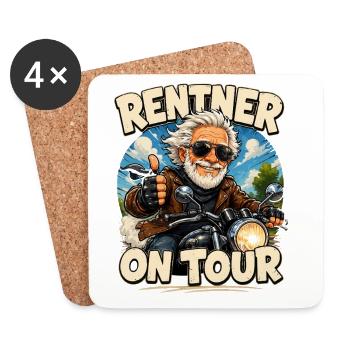 Retraités en tournée – Charme moto - Dessous de verre (lot de 4) - blanc - Devant