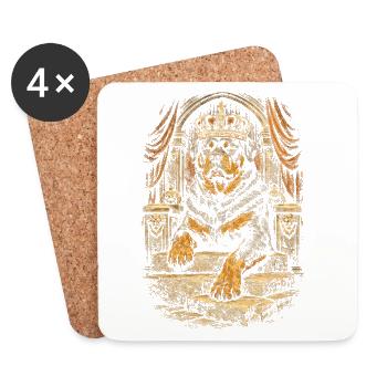 Chien Rottweiler - Dessous de verre (lot de 4) - blanc - Devant