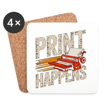 Designer d’impression Print Happens Designer créatif - Dessous de verre (lot de 4) - blanc - Devant