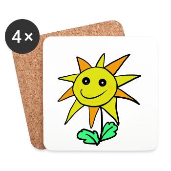Enfants des fleurs Tournesols - Dessous de verre (lot de 4) - blanc - Devant