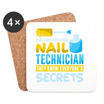 Nail Designer Nail Designer Cosmetics Nail Salon - Coasters (set of 4) - white - Front