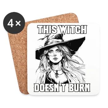 Beautiful Witch | Halloween Party Costume | Witchcraft - Coasters (set of 4) - white - Front