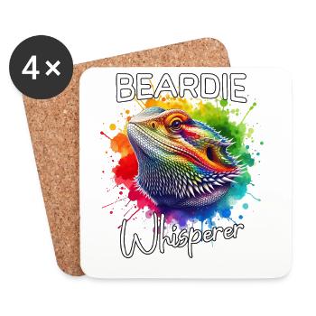 Bartagame Flüsterer - Untersetzer (4er-Set) - Weiß - Vorne