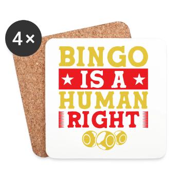 Le bingo est un droit humain - Dessous de verre (lot de 4) - blanc - Devant