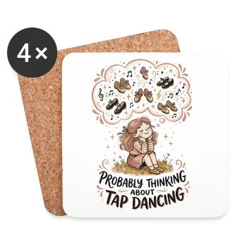 Danse de claquettes de pensée Danse de claquettes - Dessous de verre (lot de 4) - blanc - Devant