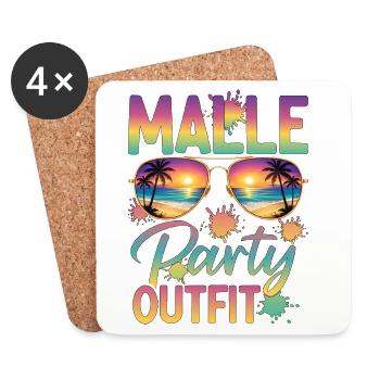 Malle Party Outfit - Coasters (set of 4) - white - Front