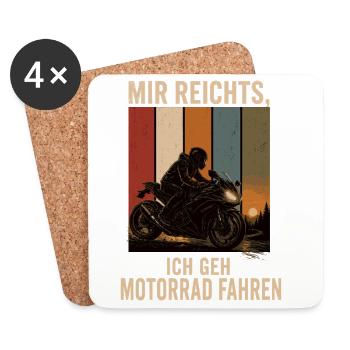 Mir reichts Ich geh Motorrad fahren Biker Shirt - Untersetzer (4er-Set) - Weiß - Vorne