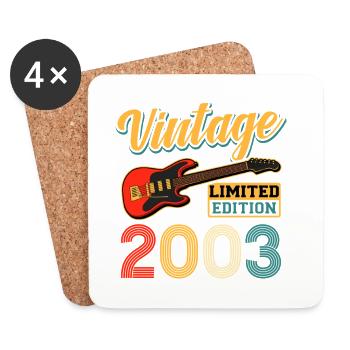 Vintage 2003 Limited Edition Electric Guitar Art - Untersetzer (4er-Set) - Weiß - Vorne