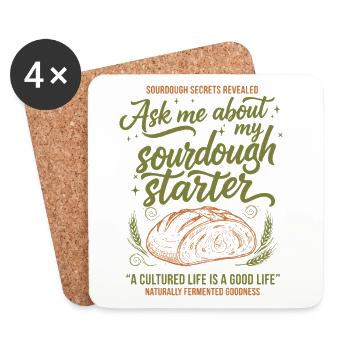 Sauerteigbrot-Backer-Bäcker-Ära - Untersetzer (4er-Set) - Weiß - Vorne
