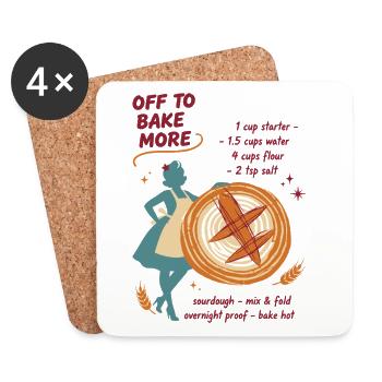 sourdough bread baking baker sourdough bread - Coasters (set of 4) - white - Front