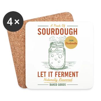 La cuisson au pain au levain permet de fermenter à l’ère du levain - Dessous de verre (lot de 4) - blanc - Devant