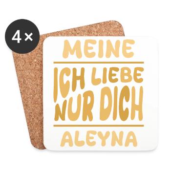 Liebe Aleyna - Untersetzer (4er-Set) - Weiß - Vorne