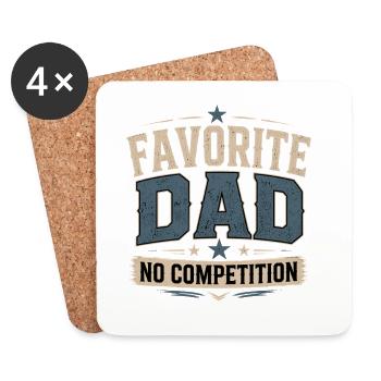 Favorite Dad Full Time Legend Father's Day Humor - Coasters (set of 4) - white - Front