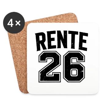 Pension 26 Numéros Vintage Imprimé - Dessous de verre (lot de 4) - blanc - Devant