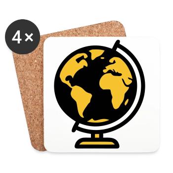Globe Globe Earth School - Coasters (set of 4) - white - Front