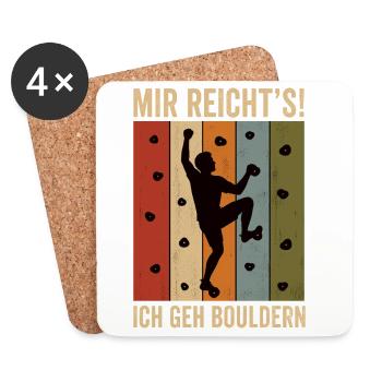 Mir reicht's Ich geh bouldern Retro Boulder Shirt - Untersetzer (4er-Set) - Weiß - Vorne