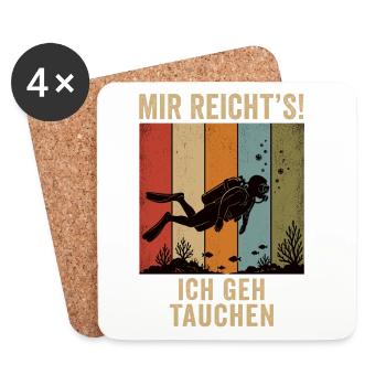 Mir reicht's Ich geh tauchen Retro Taucher Shirt - Untersetzer (4er-Set) - Weiß - Vorne