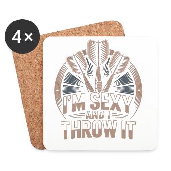 Conception de fléchettes pour joueurs de fléchettes pour les fans de fléchettes - Dessous de verre (lot de 4) - blanc - Devant