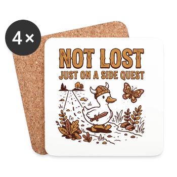 ADHD Duck - Just on a Side Quest - Coasters (set of 4) - white - Front